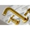 Kingston Brass KS8127ZX Millennium 2-Handle Wall Mount Bathroom Faucet, Brushed Brass KS8127ZX - alternate 6